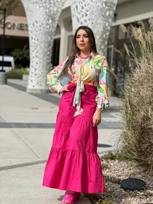 Magenta Maxi Skirt