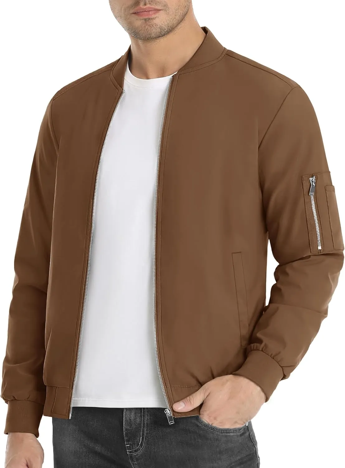 MAGNIVIT Men's Lightweight Bomber Jacket Windbreaker Casual Fall Spring Outdoor Coat