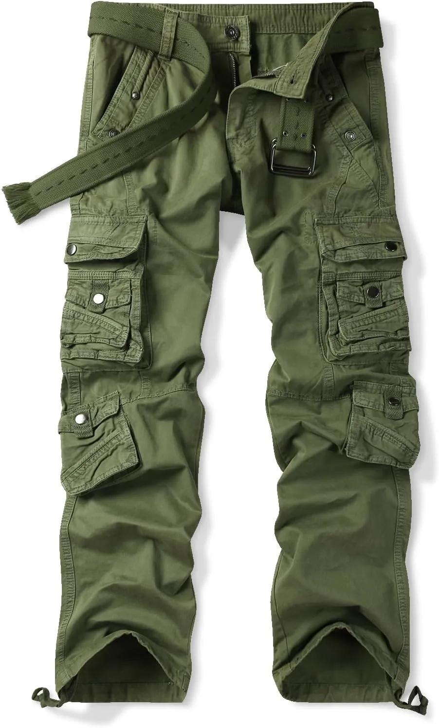 Men's Casual Cargo Cotton Relaxed Fit Tactical Outdoor Work Pants with Multi-Pockets