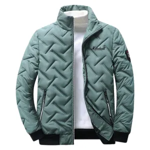 Men's Comfortable Lightweight Quilted Puffer Jacket with Zipper and Collar | Ideal for Autumn/Winter