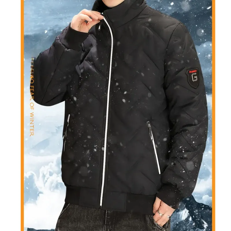 Men's Comfortable Lightweight Quilted Puffer Jacket with Zipper and Collar | Ideal for Autumn/Winter