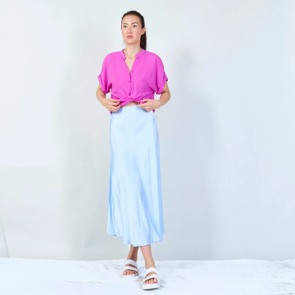Modern v-neck knot-front blouse wholesale