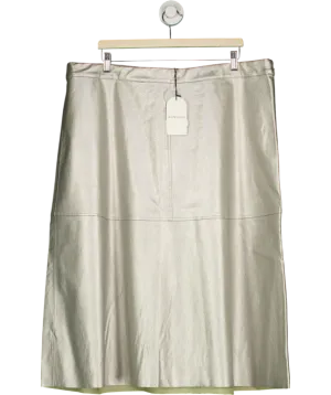 Monsoon Metallic Pippa Faux Leather Midi Skirt UK 22