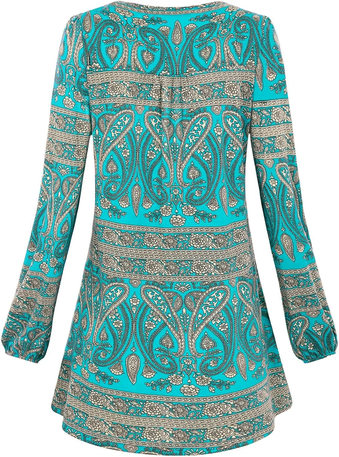 MOQIVGI Womens V Neck Long Sleeve Fashion Casual Blouse Top A-line Flowy Tunic Shirt