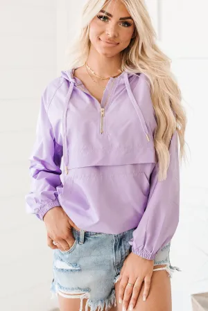 Morning Strolls Quarter-Zip Windbreaker (Lavender)