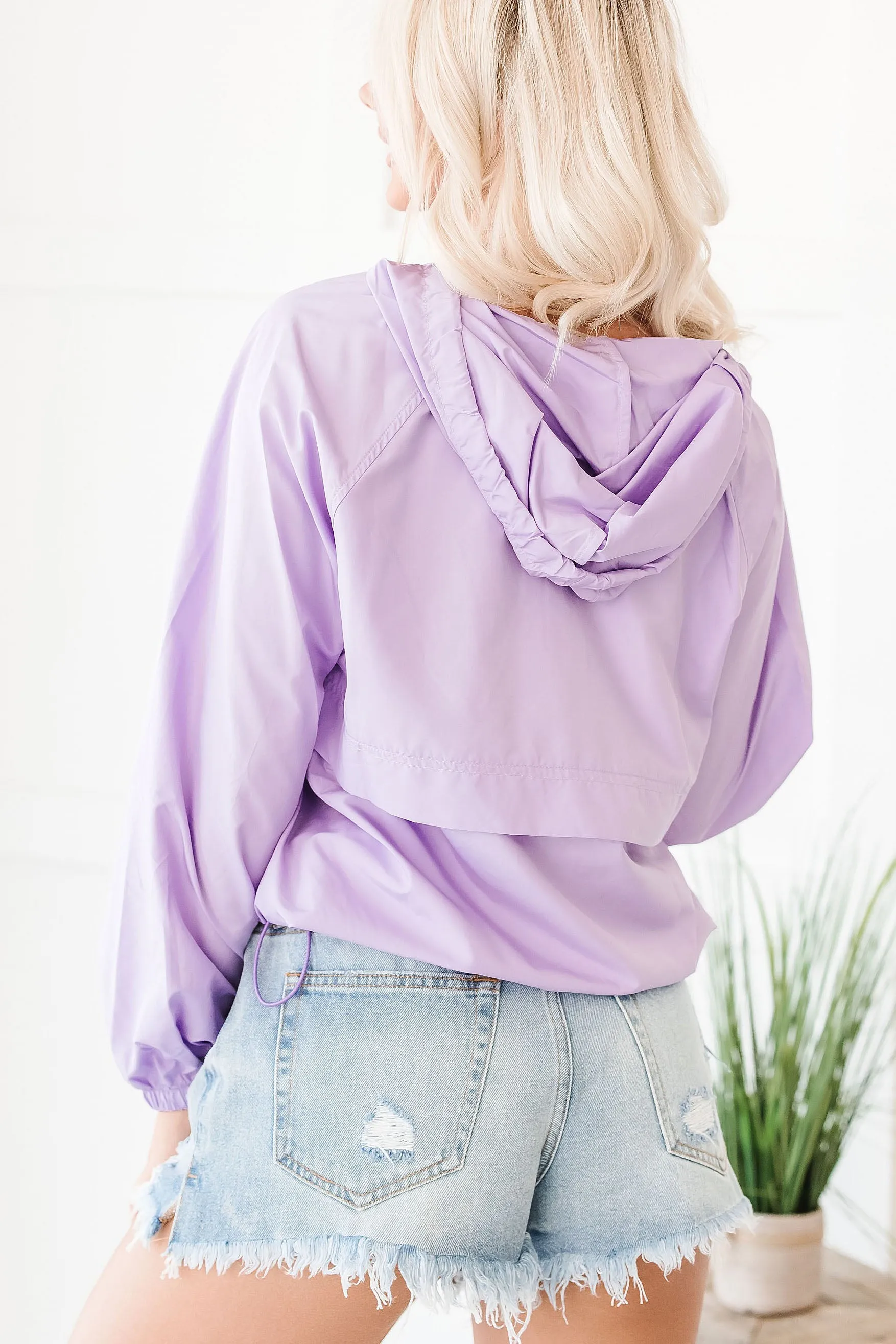 Morning Strolls Quarter-Zip Windbreaker (Lavender)