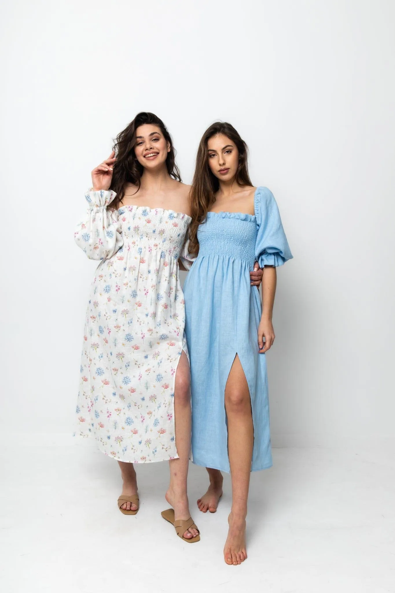 NESSA LINEN FLORAL MIDI
