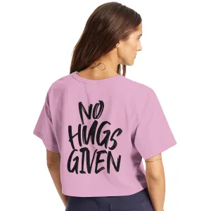 NO HUGS GIVEN Women's Cropped Heritage Crewneck T-Shirt