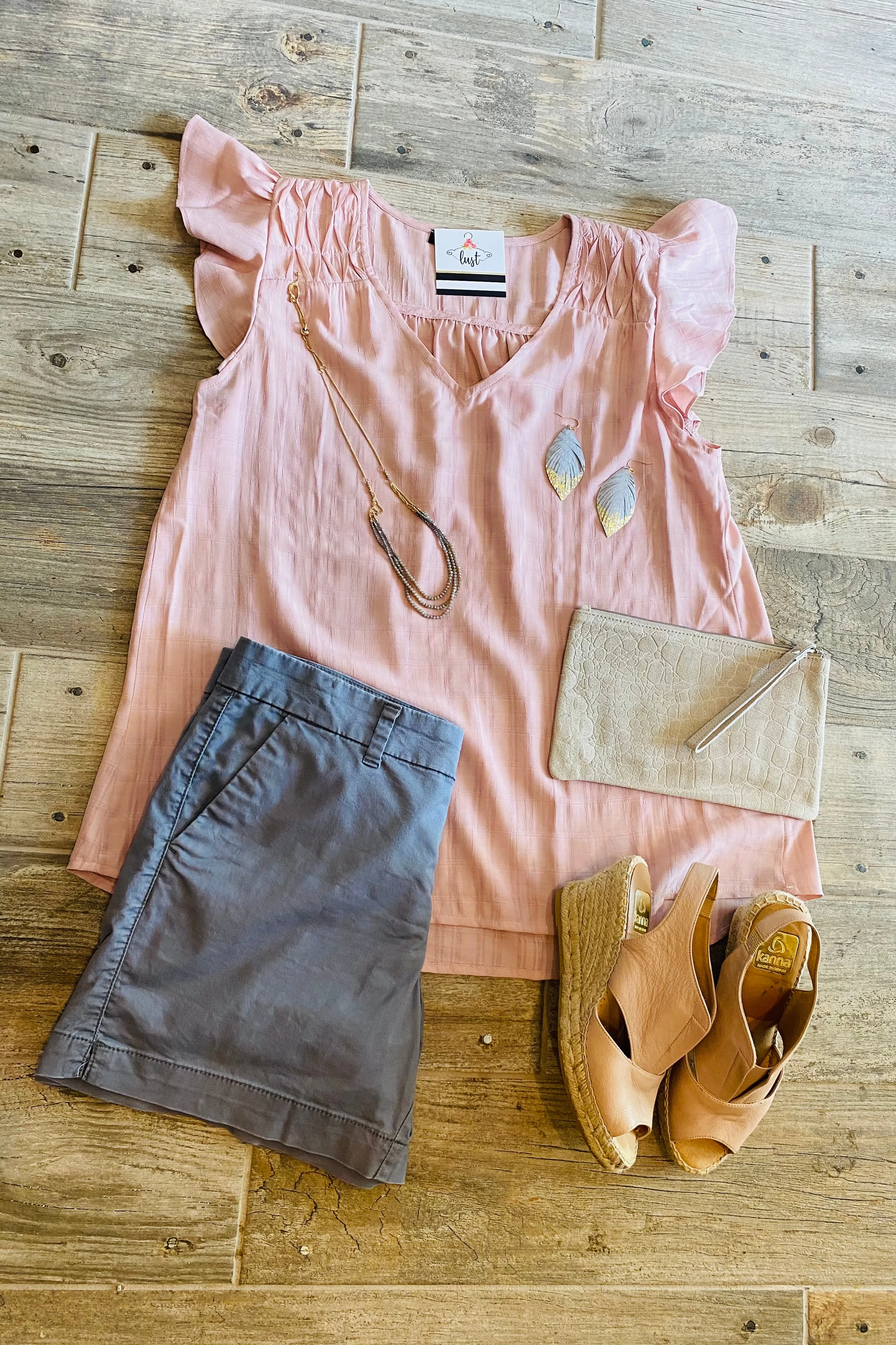Pintuck Detail V-Neck Blouse