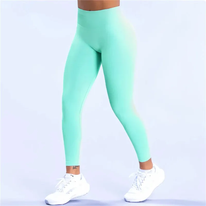 Seamless Sporty Leggings High Impact Yoga Pants Tummy Control
