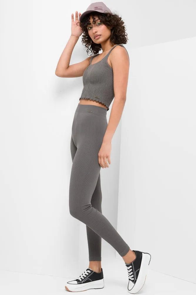 Seamless Textured Vest Dark Grey