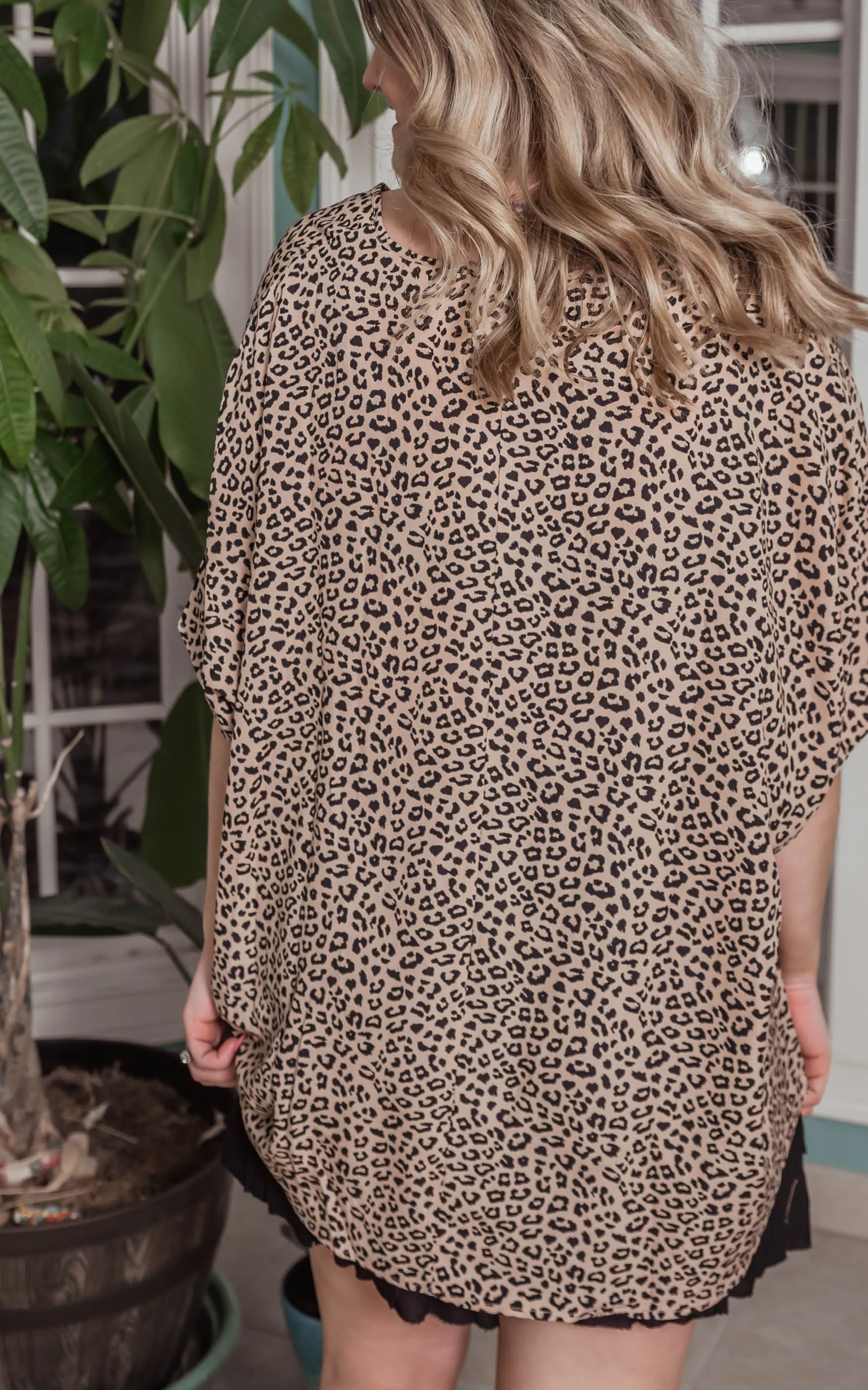 Taupe Leopard Blouse - Final Sale