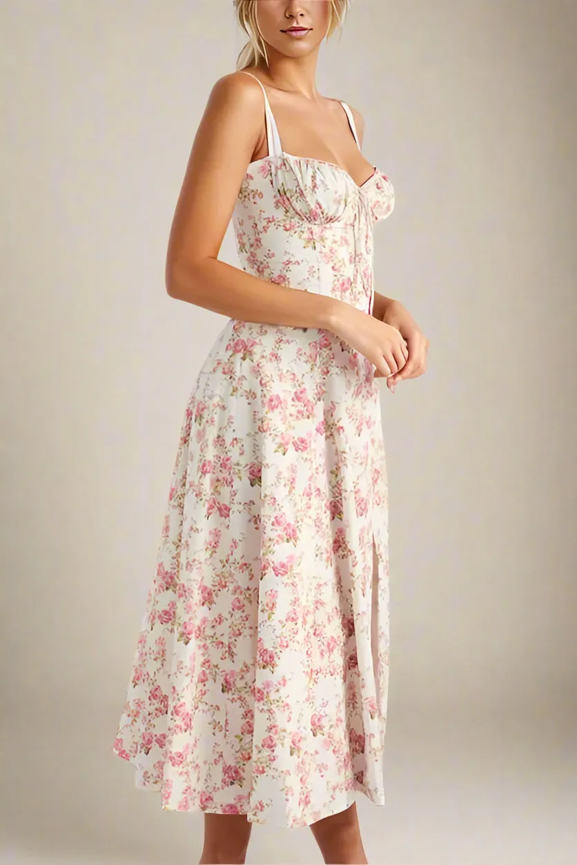 Taylor Bodycon Day Midi Dress - Coral Red