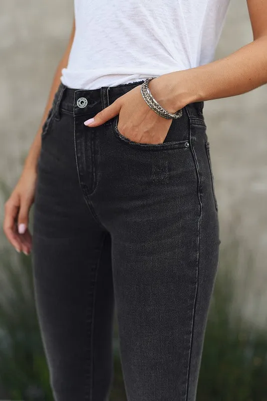 The Becca Dark Gray High Rise Basic Ankle Skinny Jeans