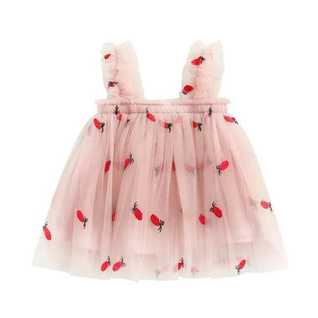 Toddler Dress Kids Girls Party Summer Sleeveless Daisy Floral Tutu Dress Layered Princess Birthday Dresses
