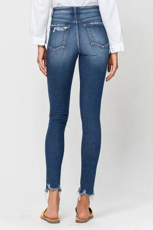Vervet High Rise Patched Skinny Jeans