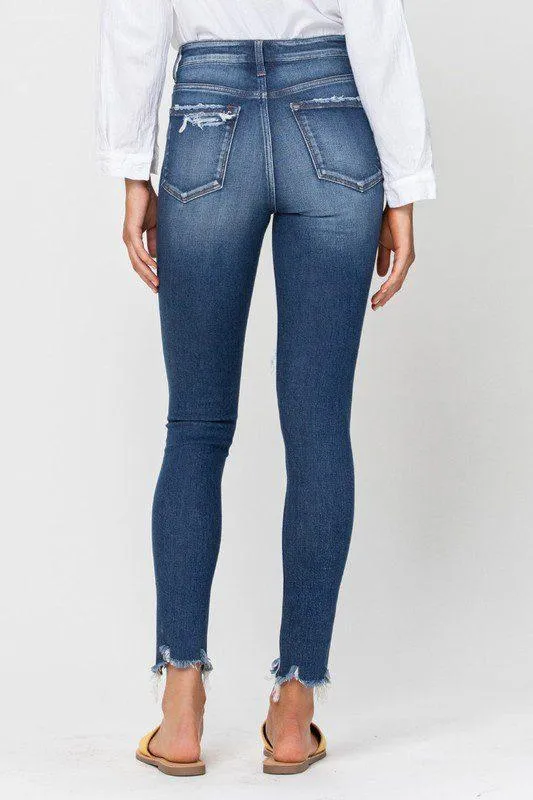 Vervet High Rise Patched Skinny Jeans