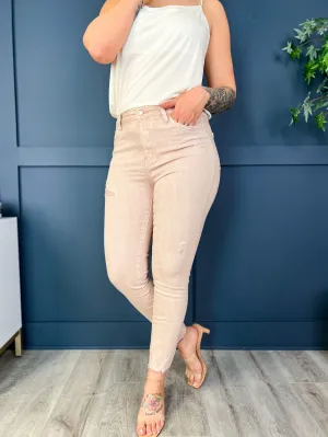 Vervet "Peony" High Rise Cropped Distressed Skinny