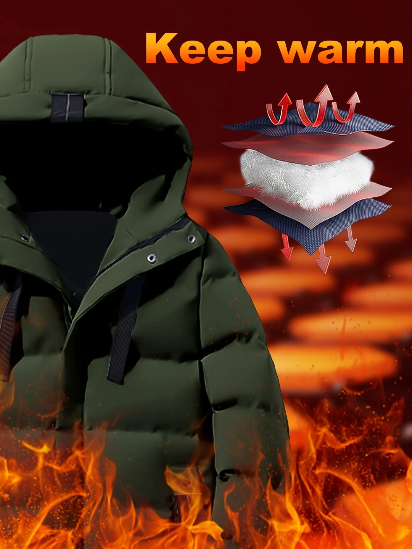 Warm Long Padded Hooded Puffer Winter Jacket for Men | Perfect for Outdoor Activities