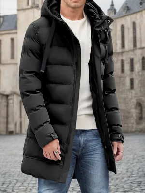 Warm Long Padded Hooded Puffer Winter Jacket for Men | Perfect for Outdoor Activities