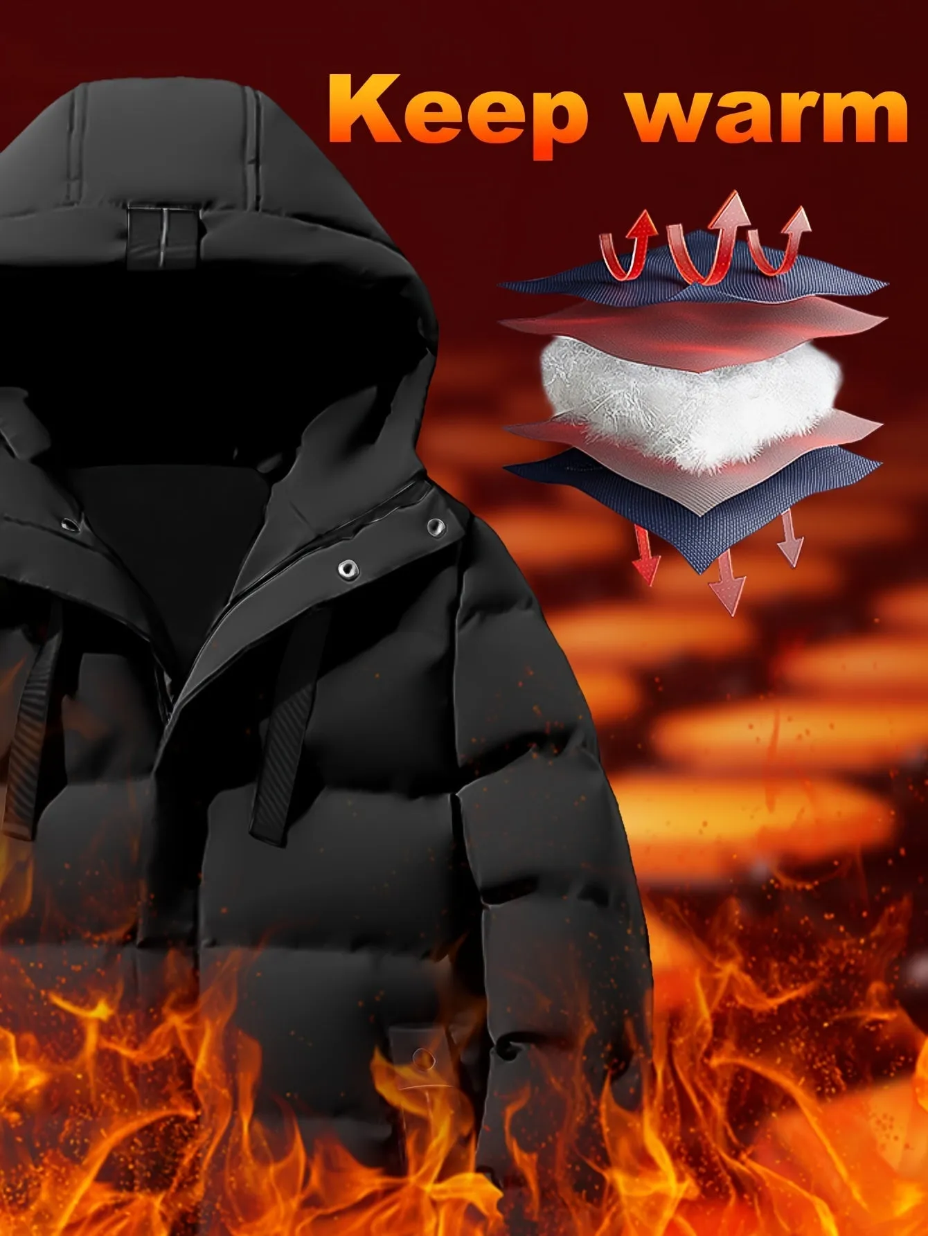 Warm Long Padded Hooded Puffer Winter Jacket for Men | Perfect for Outdoor Activities