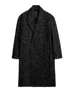 Willy Herringbone Coat / Black Melange
