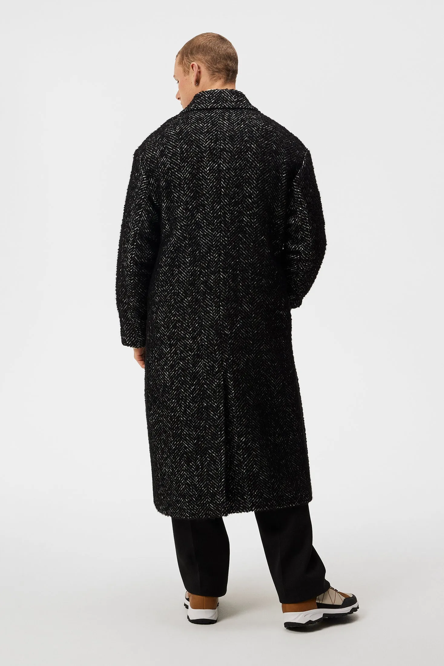 Willy Herringbone Coat / Black Melange
