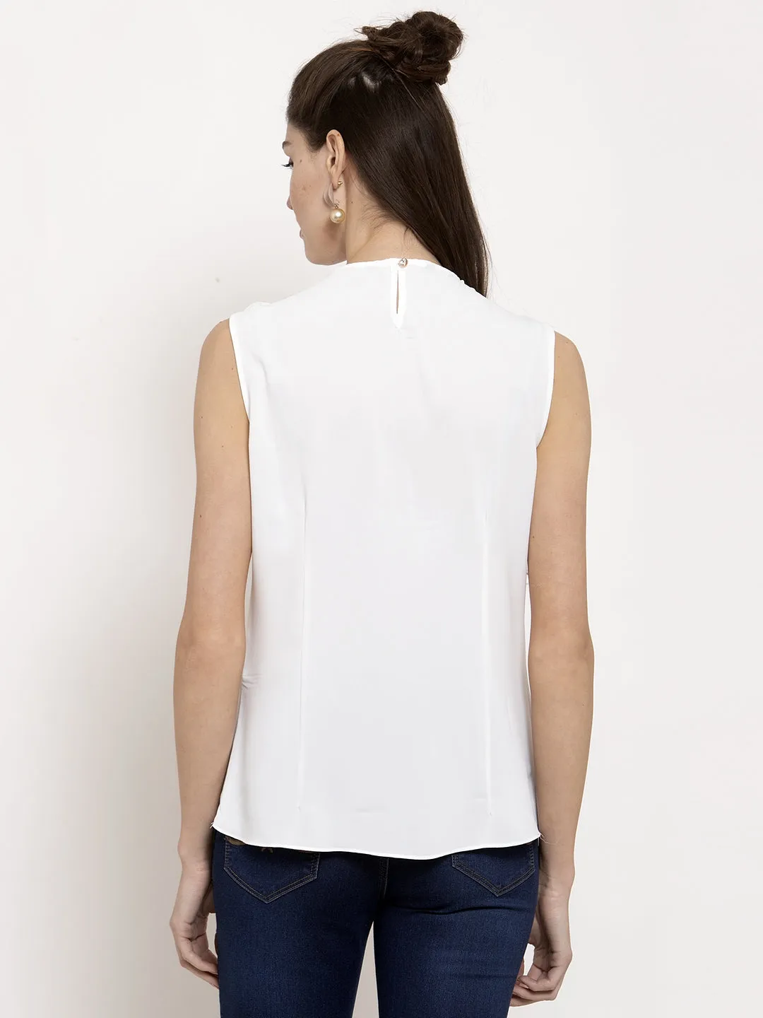 Women Relaxed Fit Sleeve-Less Top