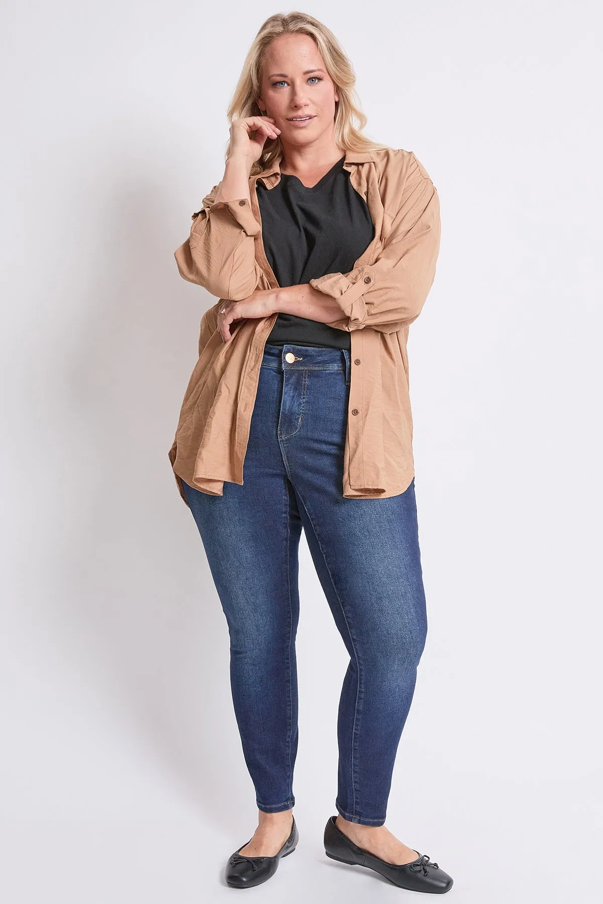 Women's Plus High Rise Curve Confidence WannaBettaButt Skinny Jeans