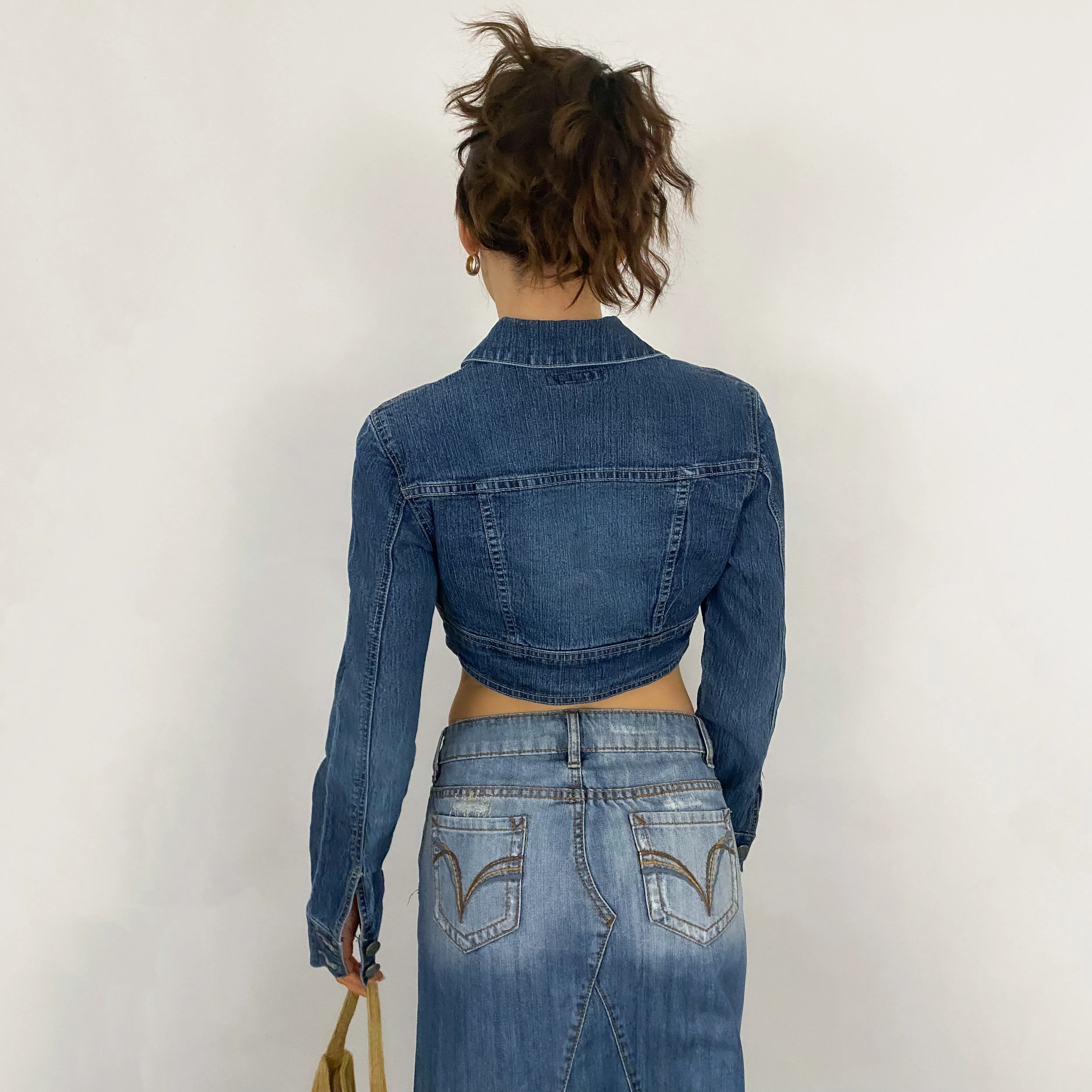XOXO Denim Cropped Jacket